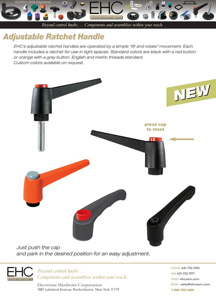 EHC Knobs - Adjustable Plastic Ratchet Handle Series