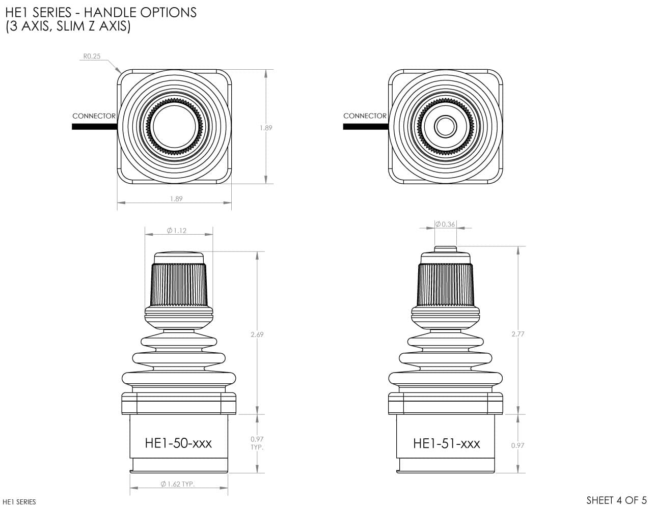 Ruffy HE1 Fingertip Hall Effect Joystick 2 Axis Range