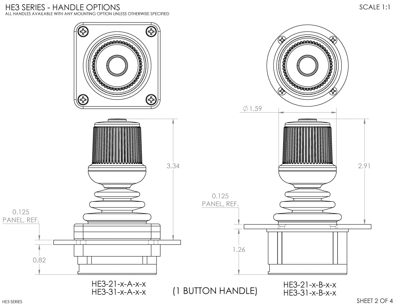 Ruffy HE3 Redundant Sensor, Fully Sealed Multi-Axis Hall Effect Joystick 2 Axis Range