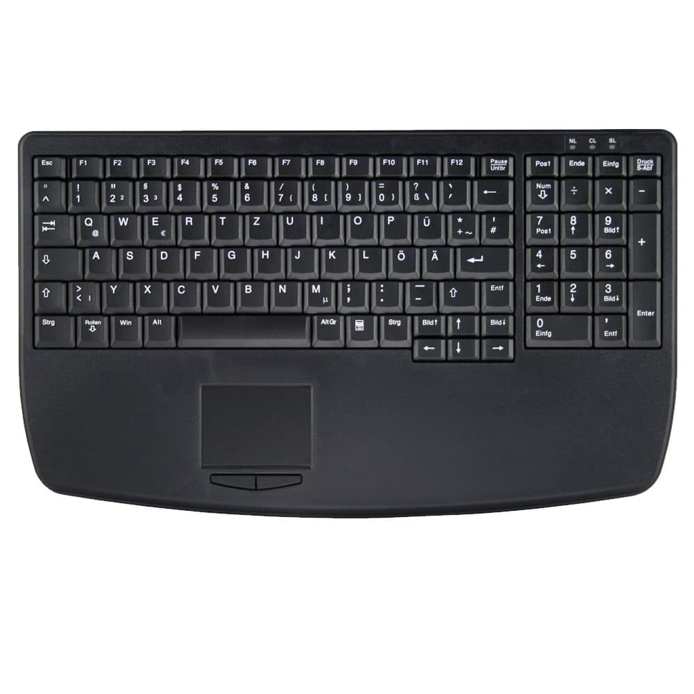 Active Key AK-7410-G Ultra Flat Industrial Keyboard with Integrated Touchpad and Number Pad