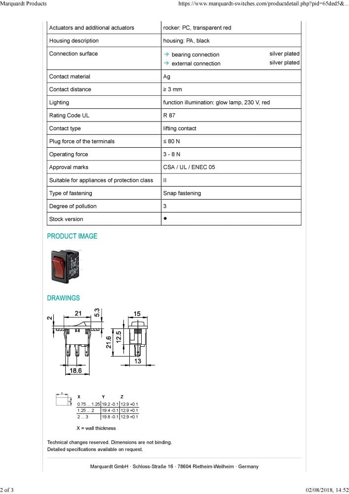 Marquardt Rocker Switches - Series 1800