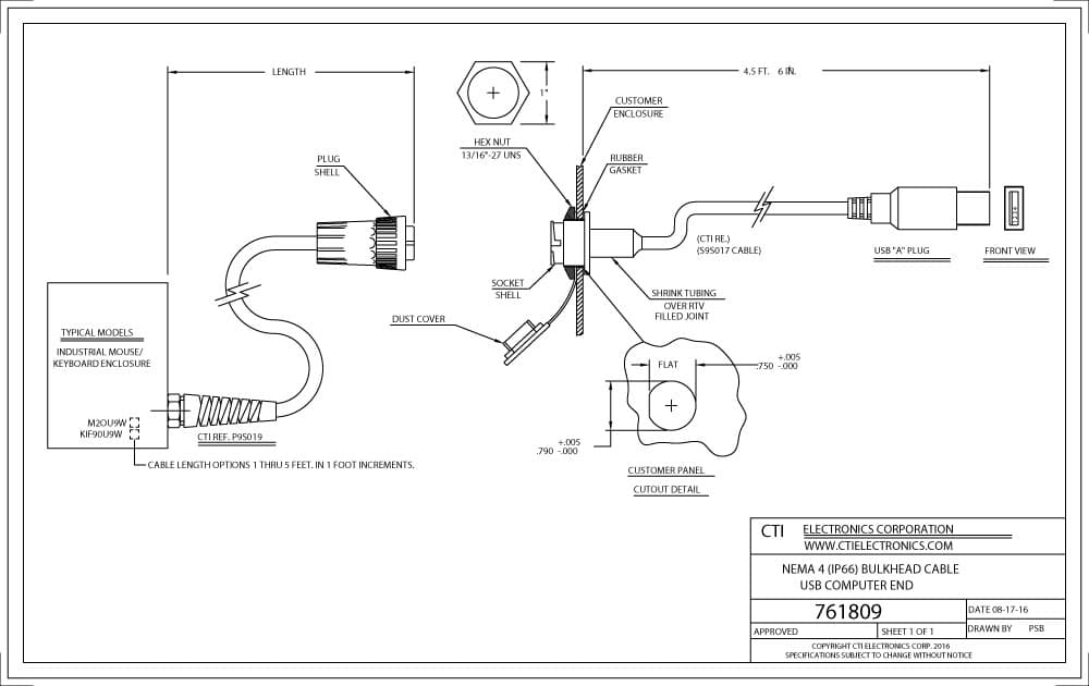 CTI Plug-n-Play Industrial Mouse Pointer - M90X9-NX Series