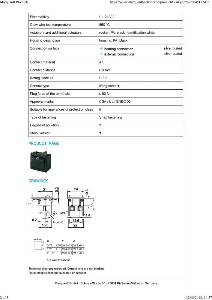 Marquardt Rocker Switches - Series 1800