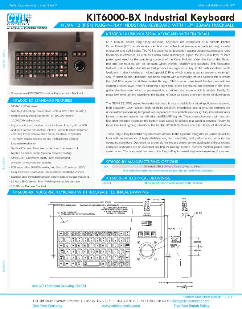 CTI OEM Backlit, Illuminated Keyboard Range