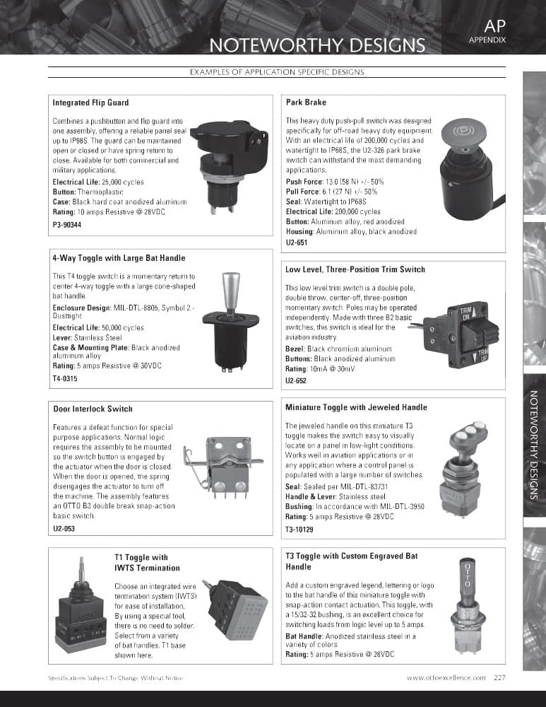 The OTTO Trim Switch is a low level, double pole trim switch with momentary