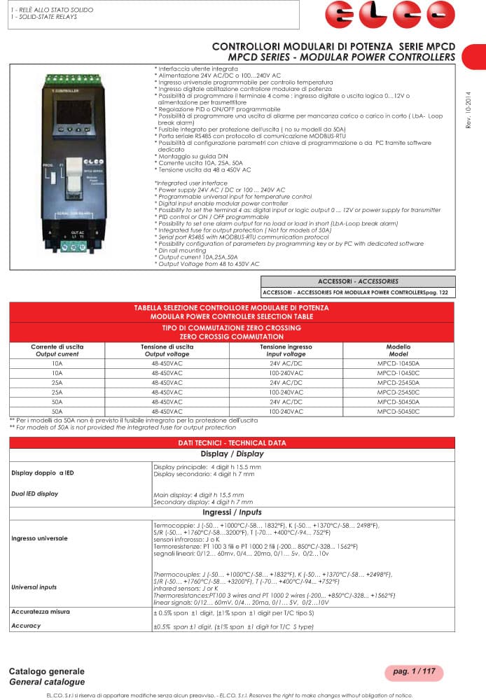 Elco Modular Power Controllers - MPCD Series