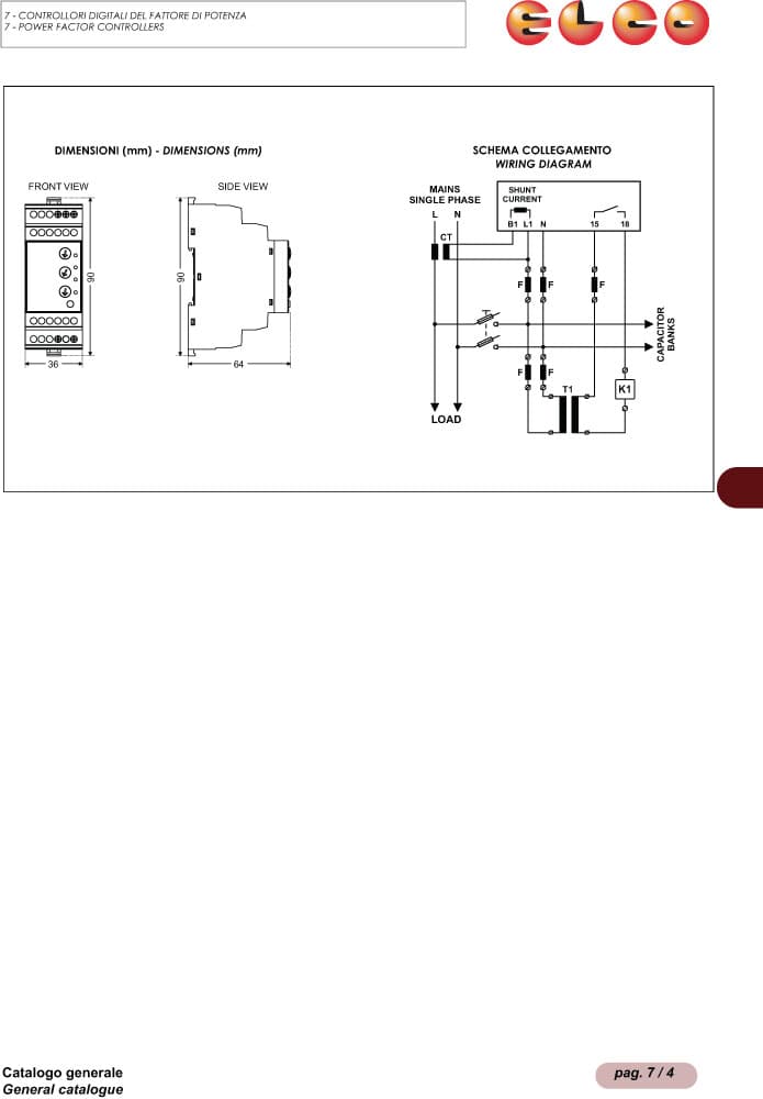 Elco Digital Power Factor Controller - EPFC-01 Series